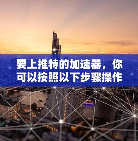 要上推特的加速器，你可以按照以下步骤操作