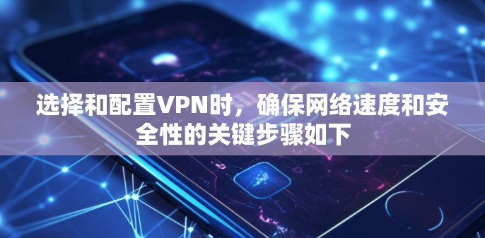 选择和配置VPN时，确保网络速度和安全性的关键步骤如下