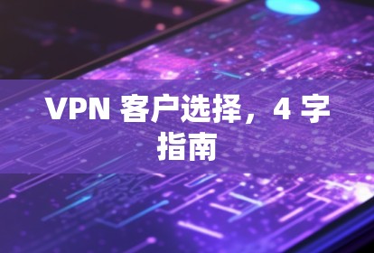 VPN 客户选择，4 字指南